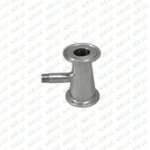 1.5"x 1" with 1/4" MNPT, Tri Clamp, Tri Clover, Sanitary, Concentric Reducer, 304 Stainless Steel