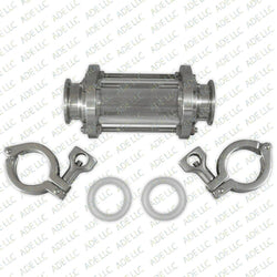 1.5" BOROSILICATE TRI CLAMP SIGHT GLASS WITH GASKETS AND TRI CLAMPS