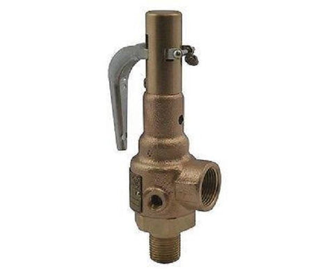 Apollo ASME Steam Safety Valve, 1" Male x 1" Female, Set 15 PSIG